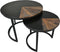 HSM Collection-Ronde Bijzettafel Ronin S/2-ø60x45/ø45x40-Naturel/Zwart-Teak/Metaal