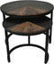 HSM Collection-Ronde Bijzettafel Ronin S/2-ø60x45/ø45x40-Naturel/Zwart-Teak/Metaal