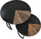HSM Collection-Ronde Bijzettafel Ronin S/2-ø60x45/ø45x40-Naturel/Zwart-Teak/Metaal