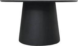 HSM Collection - Ronde eettafel Drum met kegelpoot - 140x140x77 - Zwart Mat - Mangohout