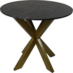 HSM Collection-Ronde Eettafel Marmer-90x90x77-Zwart-Marmer/Metaal