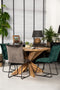 HSM Collection-Ronde Eettafel Met Kruispoot-130x130x75-Naturel-Teak