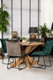 HSM Collection-Ronde Eettafel Met Kruispoot-150x150x75-Naturel-Teak
