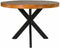 HSM Collection-Ronde Eettafel Melbourne-120x120x76-Bruin/Zwart-Mango/Metaal
