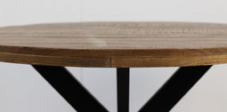 HSM Collection-Ronde Eettafel Melbourne-140x140x76-Naturel/Zwart-Mango/Metaal