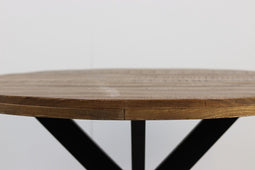 HSM Collection-Ronde Eettafel Melbourne-100x100x76-Naturel/Zwart-Mango/Metaal