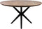 HSM Collection-Ronde Eettafel Zürich-130x130x75-Naturel/Zwart-Acacia/Metaal