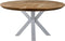 HSM Collection-Ronde Eettafel Fishbone-130x130x76-Naturel/Wit-Eiken/Metaal