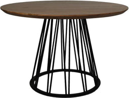 HSM Collection-Ronde Eettafel Zurich-ø120x78-Naturel/Zwart-Acacia/Metaal