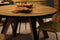 HSM Collection-Ronde Eettafel Milano-140x140x76-Naturel/Zwart-Acacia/Metaal