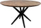 HSM Collection-Ronde Eettafel Zürich-130x130x75-Naturel/Zwart-Acacia/Metaal