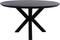 HSM Collection-Ronde Eettafel Zürich-130x130x76-Zwart-Acacia/Metaal
