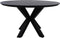 HSM Collection-Ronde Eettafel Zürich-130x130x76-Zwart-Acacia/Metaal
