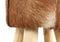 HSM Collection-Ronde Kruk Geitenhuid-ø33x45-Assorti/Naturel-Geitenhuid/Teak