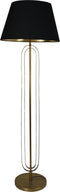 HSM Collection-Ronde Lampenkap Conisch-ø35-ø52x32-Zwart/Goud-Stof