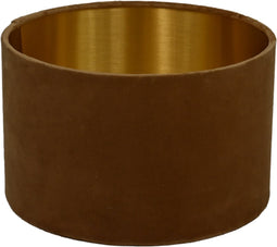 HSM Collection-Ronde Lampenkap-ø32x20-Beige/Goud-Stof
