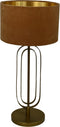 HSM Collection-Ronde Lampenkap-ø32x20-Beige/Goud-Stof