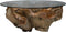 HSM Collection-Ronde Salontafel Flower Met Glas-100x100x44-Naturel-Teak