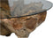 HSM Collection-Ronde Salontafel Flower Met Glas-100x100x44-Naturel-Teak