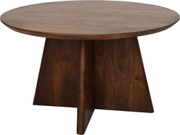 HSM Collection - Ronde salontafel met kruispoot - 80X80X45 - mat bruin - Mangohout
