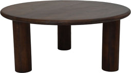 HSM Collection-Ronde Salontafel Pillar-80x80x35-Bruin-Mango