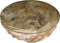 HSM Collection-Ronde Salontafel Root-ø80x45 (glas ø90)-Bruin-Teak/Glas