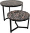 HSM Collection Ronde Salontafel Set van 2 - ø60x45/ø45x34 - Bruin/zwart - Marmer
