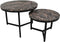 HSM Collection Ronde Salontafel Set van 2 - ø60x45/ø45x34 - Bruin/zwart - Marmer