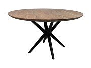HSM Collection-Round Dining Table Zurich-140x140x76-Natural/Black-Acacia/Metal