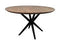 HSM Collection-Round Dining Table Zurich-140x140x76-Natural/Black-Acacia/Metal