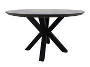 HSM Collection-Round Dining Table Zurich-80x80x76-Black-Acacia/Metal