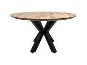 HSM Collection-Round Dining Table Zurich-80x80x76-Natural/Black-Acacia/Metal