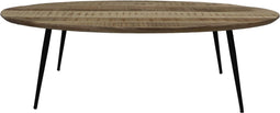 HSM Collection Salontafel Bern Ovaal 130cm Naturel/Zwart Mangohout/Metaal