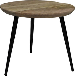 HSM Collection Salontafel Bern Rond Ø45cm Naturel/Zwart Mangohout/Metaal