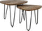 HSM Collection Salontafel Dexter - ø60 cm - mangohout/ijzer - set van 2