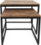 HSM Collection Salontafel Edgar - 60x60 cm - rustiek mangohout/ijzer - set van 2