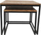 HSM Collection Salontafel Edgar - 60x60 cm - rustiek mangohout/ijzer - set van 2