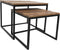 HSM Collection Salontafel Edgar - 60x60 cm - rustiek mangohout/ijzer - set van 2