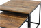 HSM Collection Salontafel Edgar - 60x60 cm - rustiek mangohout/ijzer - set van 2