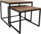 HSM Collection Salontafel Edgar - 60x60 cm - rustiek mangohout/ijzer - set van 2