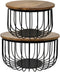 HSM Collection Salontafel Maden - ø60 cm - mangohout/ijzer - s/2