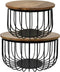 HSM Collection Salontafel Maden - ø60 cm - mangohout/ijzer - s/2