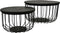 HSM Collection Salontafel Maden Ø60cm Zwart Mangohout/Ijzer Set van 2