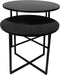 HSM Collection Salontafel rond Marseille - ø61x45/ø46x39 - Zwart/goud - Marmer/metaal - set van 2