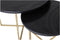 HSM Collection Salontafel rond Marseille - ø61x45/ø46x39 - Zwart/goud - Marmer/metaal - set van 2