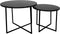 HSM Collection Salontafel rond Marseille - ø61x45/ø46x39 - zwart marmer - set van 2