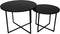 HSM Collection Salontafel rond Marseille - ø61x45/ø46x39 - zwart marmer - set van 2