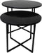 HSM Collection Salontafel rond Marseille - ø61x45/ø46x39 - zwart marmer - set van 2