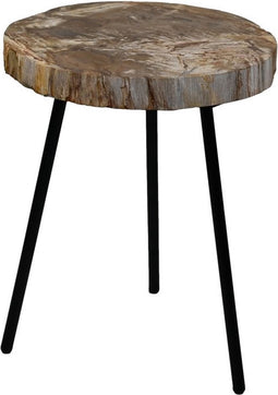 HSM Collection - Salontafel rond - ø40-44x54 - Naturel/zwart - Steen/Metaal