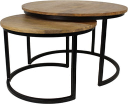 HSM Collection - salontafel Ronin Large - set van 2 - naturel / zwart